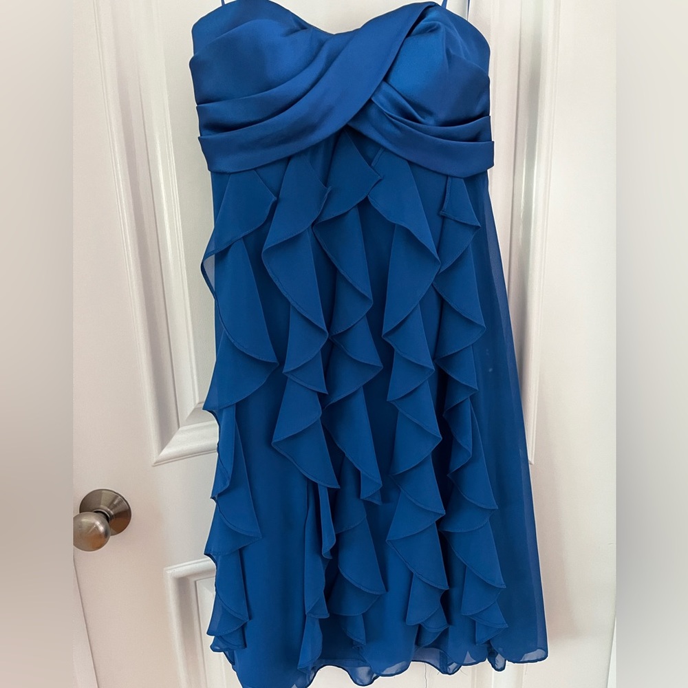 Strapless blue dress